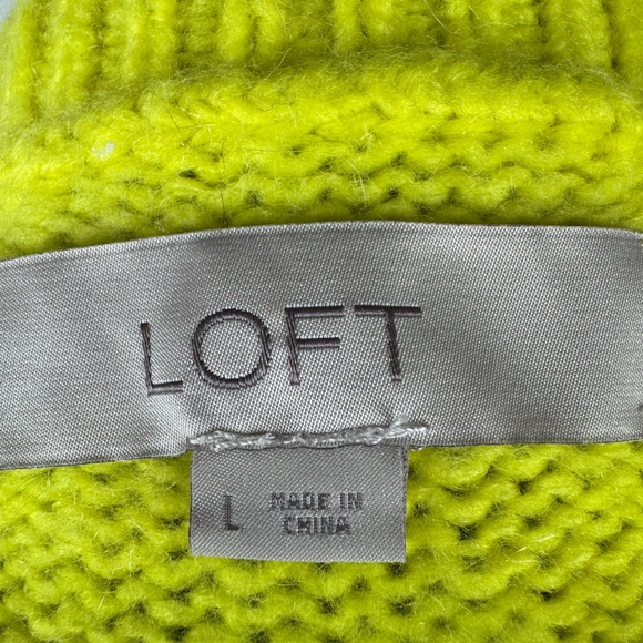 Loft Knit Yellow Pull On Ribbed Sweater - Picture 2 of 6